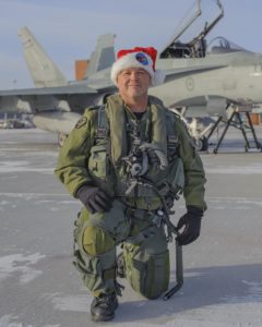 Major Denis Bandet, from 409 Tactical Fighter Squadron at 4 Wing Cold Lake, Alberta, is one of the pilots who will escort Santa over North America in 2016. PHOTO: Corporal Sophie Renaud,