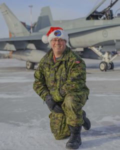 Master Corporal Joshua Correia, from 409 Tactical Fighter Squadron at 4 Wing Cold Lake, Alberta, is one of the maintenance crew chiefs for the 2016 NORAD Tracks Santa Mission. PHOTO: Corporal Sophie Renaud