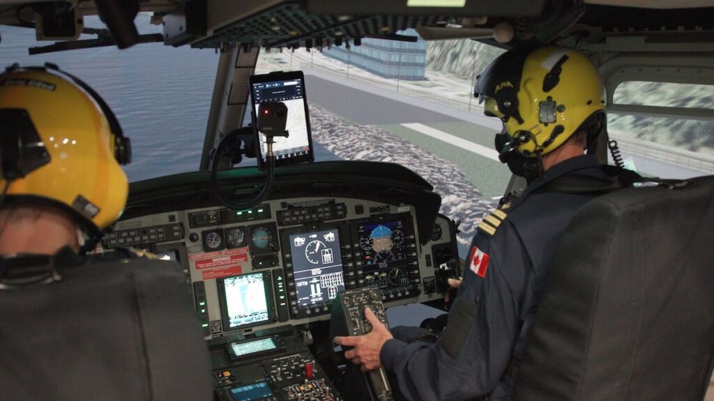 The CAE-built Bell 412/429 helicopter simulator. Image: CAE Inc.