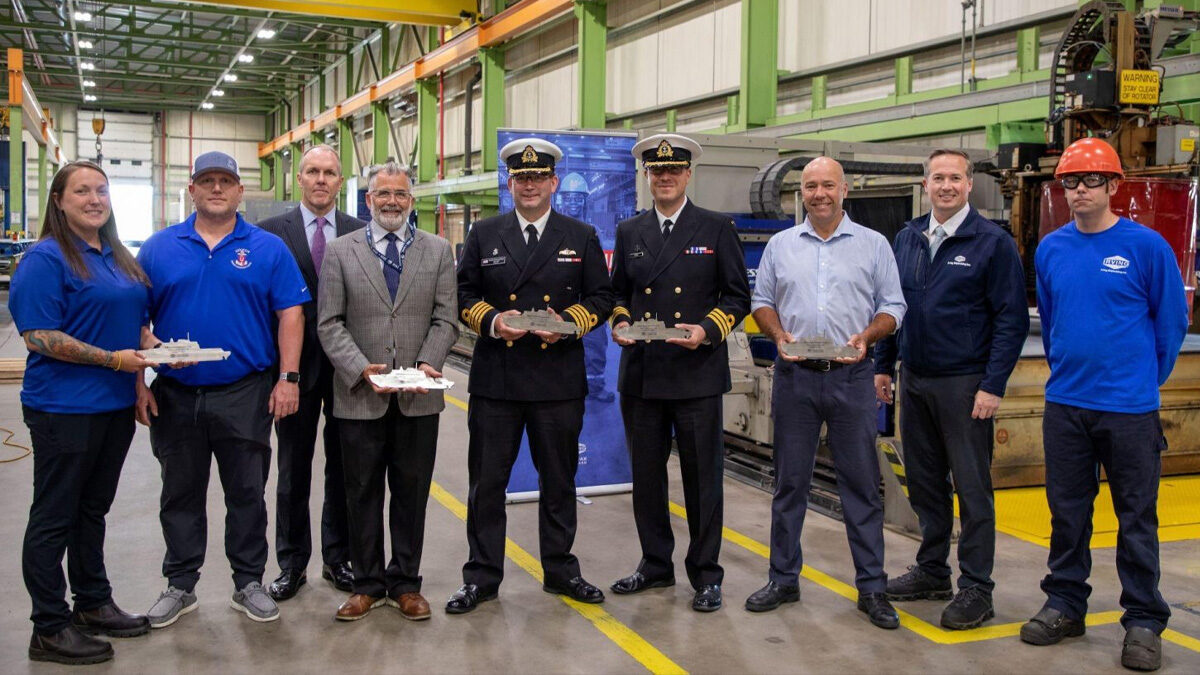 Canada’s Sixth and Final Arctic and Offshore Patrol Ship (AOPS): Irving Shipbuilding Cuts First Steel for The Future HMCS Robert Hampton Gray￼
