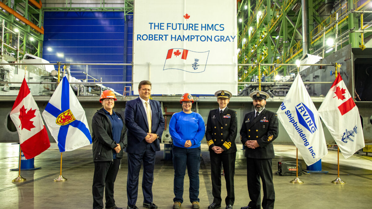 Keel Laying Ceremony Held for the Future HMCS Robert Hampton Gray, 6th Arctic and Offshore Patrol Ship (AOPS)