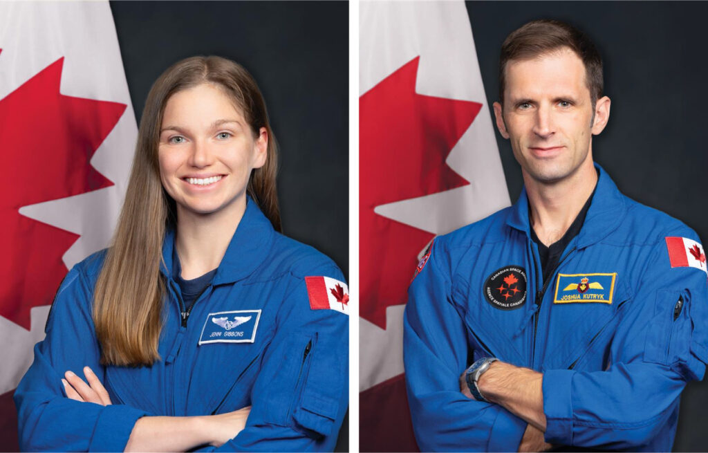 Jenni Gibbons and Joshua Kutryk, Canadian Space Agency astronauts.