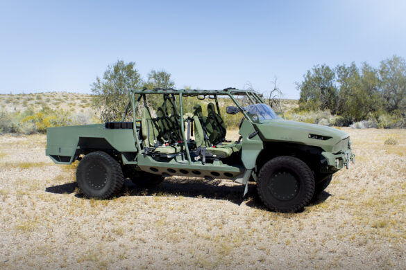 GM Defense LTV. A side profile view of a GM Defense Canada light tactical utility vehicle that will be leveraged for the Canadian Armed Forces.