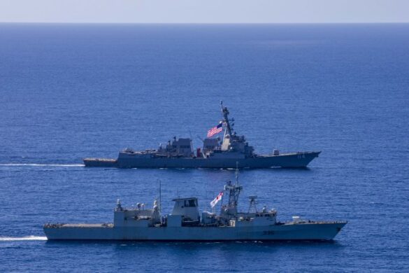 USS Ralph Johnson (DDG 114) and the Royal Canadian Navy HMCS Montreal (FFH 336) conduct bilateral operations in the East China Sea. Image source: https://x.com/deptofdefense/status/1819131745536455004?s=46&t=p4lFEPcgf9Fr62eZ-cDyUA