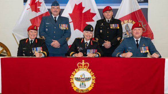 BGen Vanessa Hanrahan was officially recognized as the new Canadian Forces Provost Marshal and assumed command of the Canadian Forces Military Police Group from MGen Simon Trudeau on December 10. Image source: https://x.com/CanadianForces/status/1866642532899213375