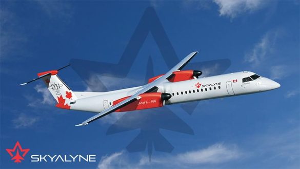 The made-in-Canada Dash 8 aircraft is a proven, reliable, cost-effective twin-engine turboprop platform. Image source: https://skyalyne.ca/press-releases/rcaf-aircrew-training