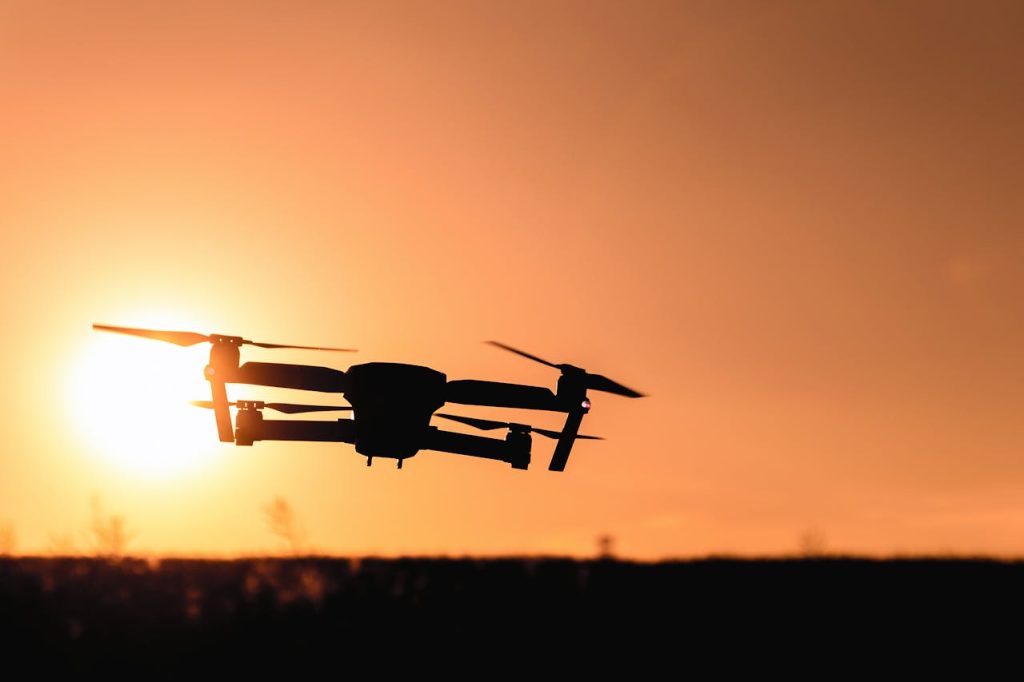From forestry and wildfire monitoring to infrastructure security, these capabilities will transform how Canada approaches wide-area inspection and surveillance. Image source: https://www.pexels.com/photo/silhouette-of-camera-drone-flew-in-mid-air-442587/
