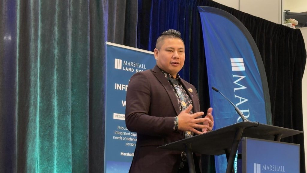 Thomas Benjoe, CEO of Flowing River Capital, speaking at the event.