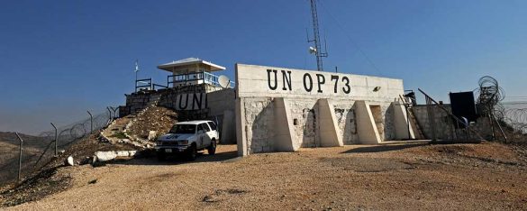 Observation Post 73 in the United Nations Truce Supervision Organization mission area in the Golan Heights. 2008. Department of National Defence IS2008-1292. Image source: https://www.veterans.gc.ca/en/remembrance/military-history/peacekeeping/golan-heights-syria