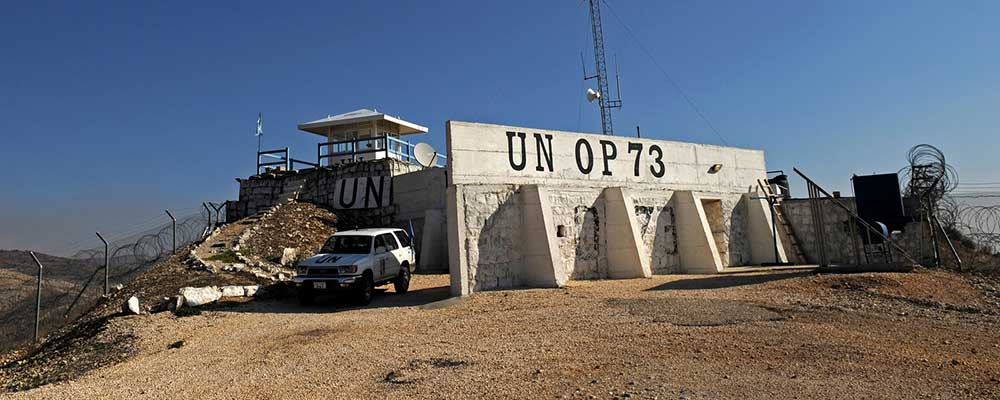 Observation Post 73 in the United Nations Truce Supervision Organization mission area in the Golan Heights. 2008. Department of National Defence IS2008-1292. Image source: https://www.veterans.gc.ca/en/remembrance/military-history/peacekeeping/golan-heights-syria