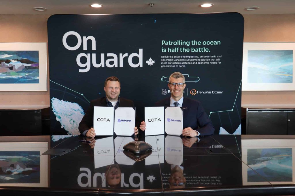 This MOU represents an important step in our shared vision to strengthen Canada’s sovereign naval sustainment capability. Image source: https://babcockcanada.com/newsroom/